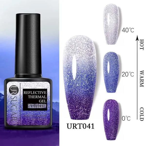 Made Chic Boutique Reflective Thermal41 Color Changing Thermal Gel Nail Art - Ultra-thin 3 Layers Temperature Changing Gel Varnish