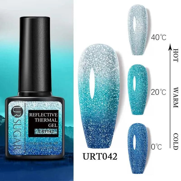 Made Chic Boutique Reflective Thermal42 Color Changing Thermal Gel Nail Art - Ultra-thin 3 Layers Temperature Changing Gel Varnish