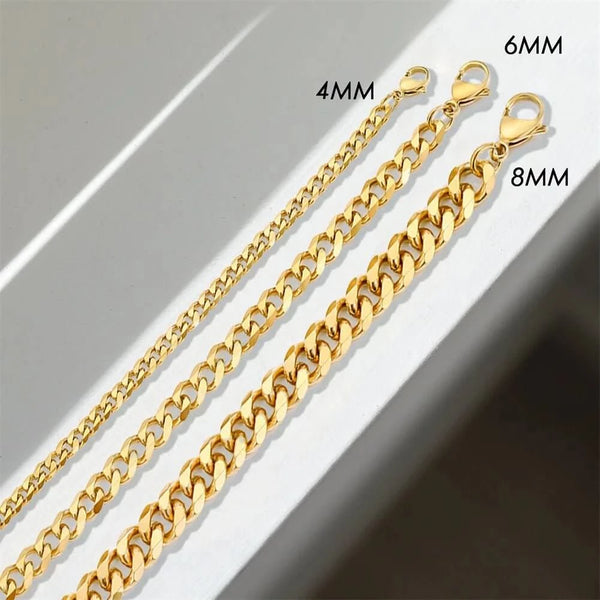 Made Chic Boutique SUNIBI Stainless Steel Bracelets for Women Men 4MM/6MM/8MM Charms Cuban Chain Bracelets Fashion Jewelry Wholesale/Dropshipping