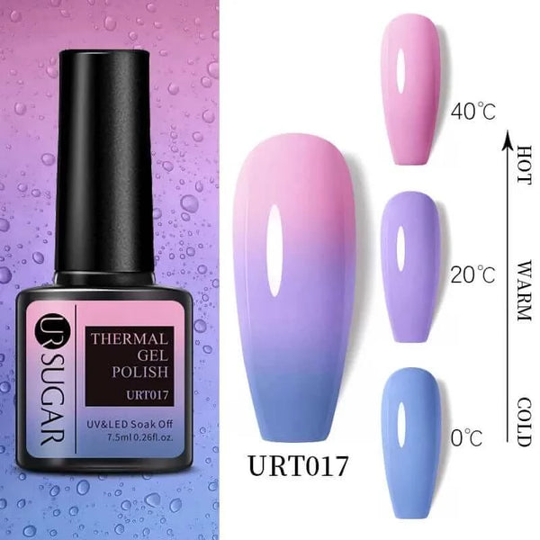 Made Chic Boutique Thermal URT017 UR SUGAR Thermal Ultra-thin Nail Gel Polish 3 Layers Temperature Changing Gel Varnish Soak Off UV Led Nail Art Manicures