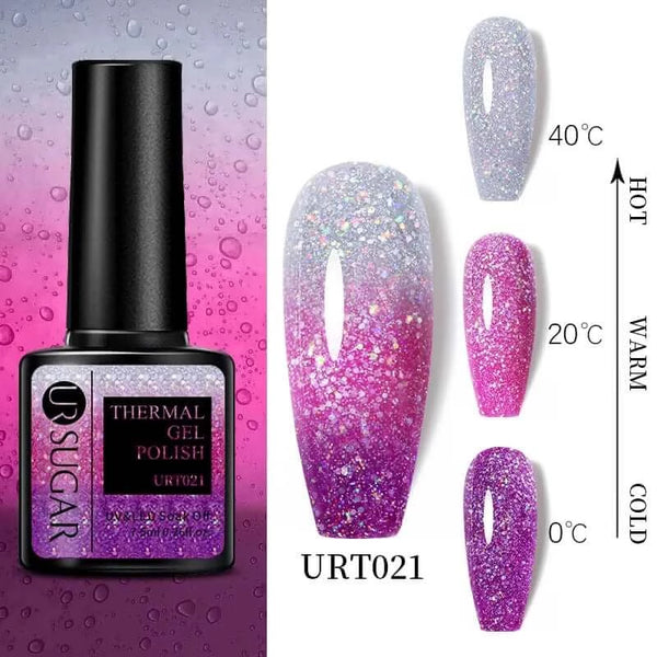 Made Chic Boutique Thermal URT021 UR SUGAR Thermal Ultra-thin Nail Gel Polish 3 Layers Temperature Changing Gel Varnish Soak Off UV Led Nail Art Manicures