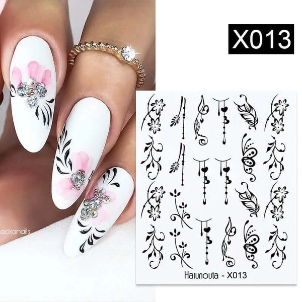 Made Chic Boutique X013 Harunouta 1 Sheet Nail Water Decals Transfer Lavender Spring Flower Leaves Nail Art Stickers Nail Art Manicure DIY