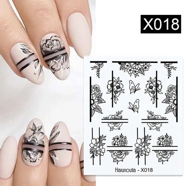 Made Chic Boutique X018 Harunouta 1 Sheet Nail Water Decals Transfer Lavender Spring Flower Leaves Nail Art Stickers Nail Art Manicure DIY