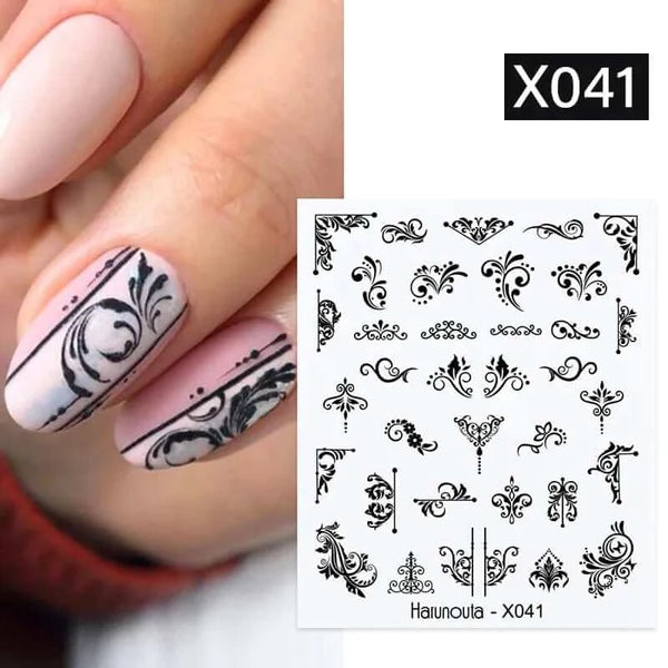 Made Chic Boutique X041 Lavender Spring Flower Leaves Nail Water Decals - DIY Nail Art Stickers