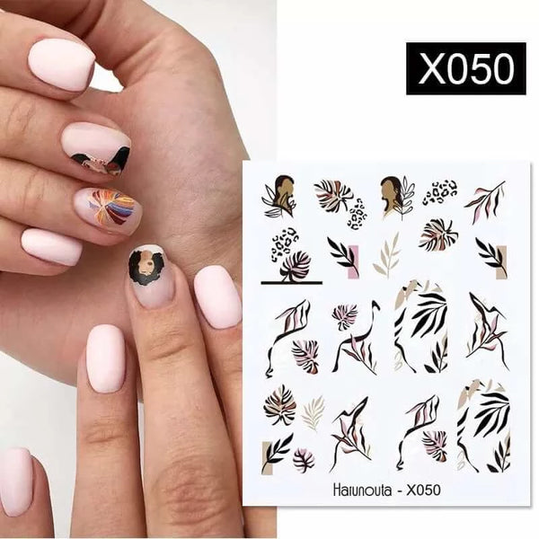 Made Chic Boutique X050 Lavender Spring Flower Leaves Nail Water Decals - DIY Nail Art Stickers