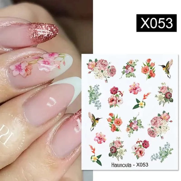 Made Chic Boutique X053 Harunouta 1 Sheet Nail Water Decals Transfer Lavender Spring Flower Leaves Nail Art Stickers Nail Art Manicure DIY