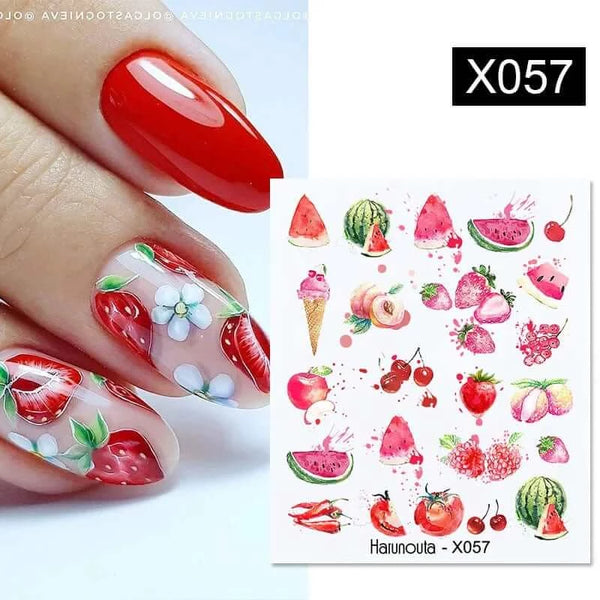 Made Chic Boutique X057 Lavender Spring Flower Leaves Nail Water Decals - DIY Nail Art Stickers