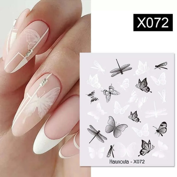 Made Chic Boutique X072 Lavender Spring Flower Leaves Nail Water Decals - DIY Nail Art Stickers