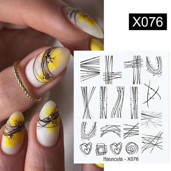 Made Chic Boutique X076 Lavender Spring Flower Leaves Nail Water Decals - DIY Nail Art Stickers