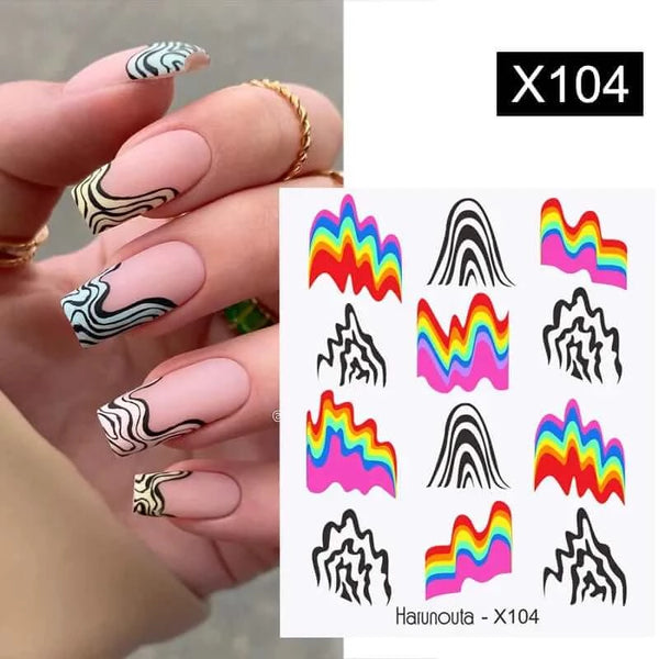 Made Chic Boutique X104 Pink Spring Flower Leaves Nail Water Decals - DIY Nail Art Stickers