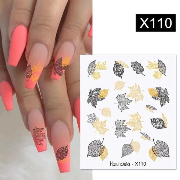 Made Chic Boutique X110 Lavender Spring Flower Leaves Nail Water Decals - DIY Nail Art Stickers