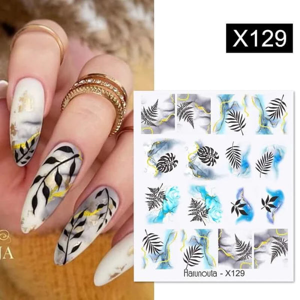 Made Chic Boutique X129 Harunouta 1 Sheet Nail Water Decals Transfer Lavender Spring Flower Leaves Nail Art Stickers Nail Art Manicure DIY