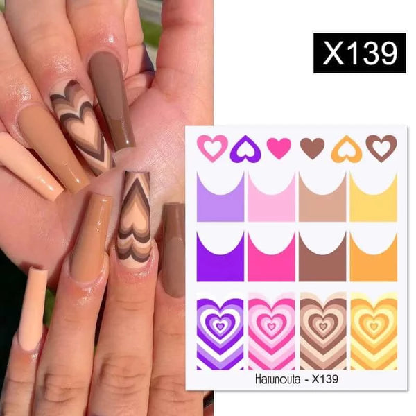 Made Chic Boutique X139 Pink Spring Flower Leaves Nail Water Decals - DIY Nail Art Stickers