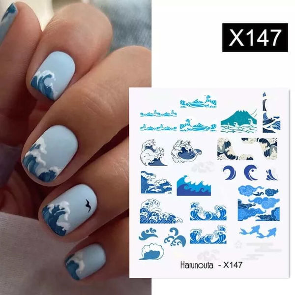 Made Chic Boutique X147 Lavender Spring Flower Leaves Nail Water Decals - DIY Nail Art Stickers