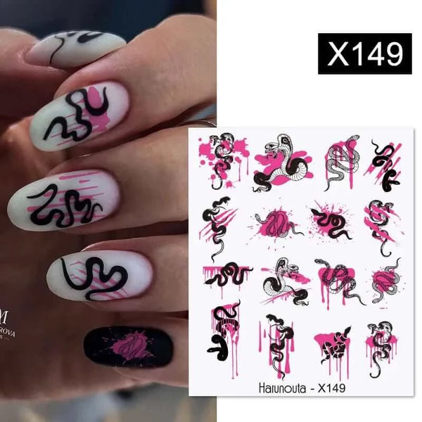 Made Chic Boutique X149 Lavender Spring Flower Leaves Nail Water Decals - DIY Nail Art Stickers