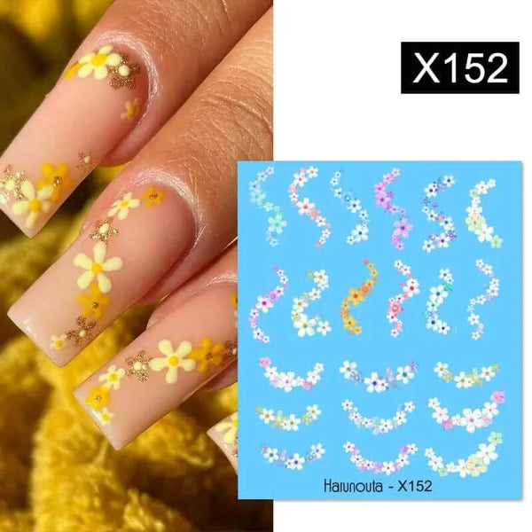 Made Chic Boutique X152 Harunouta 1 Sheet Nail Water Decals Transfer Lavender Spring Flower Leaves Nail Art Stickers Nail Art Manicure DIY