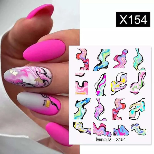 Made Chic Boutique X154 Harunouta 1 Sheet Nail Water Decals Transfer Lavender Spring Flower Leaves Nail Art Stickers Nail Art Manicure DIY