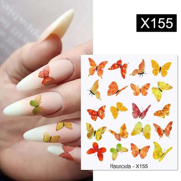 Made Chic Boutique X155 Harunouta 1 Sheet Nail Water Decals Transfer Lavender Spring Flower Leaves Nail Art Stickers Nail Art Manicure DIY