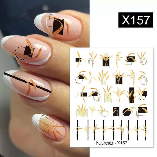 Made Chic Boutique X157 Lavender Spring Flower Leaves Nail Water Decals - DIY Nail Art Stickers