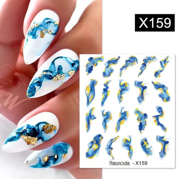 Made Chic Boutique X159 Lavender Spring Flower Leaves Nail Water Decals - DIY Nail Art Stickers