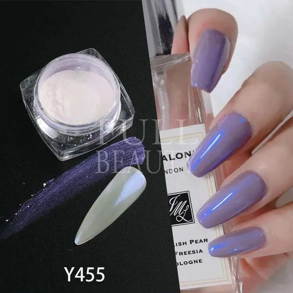 Made Chic Boutique Y455 Pearl White Nails Glitter Aurora Yellow Pink Chrome Moonlight Powders Fritillary Shell Mirror Pigment Dust Nail Decoration #Y459